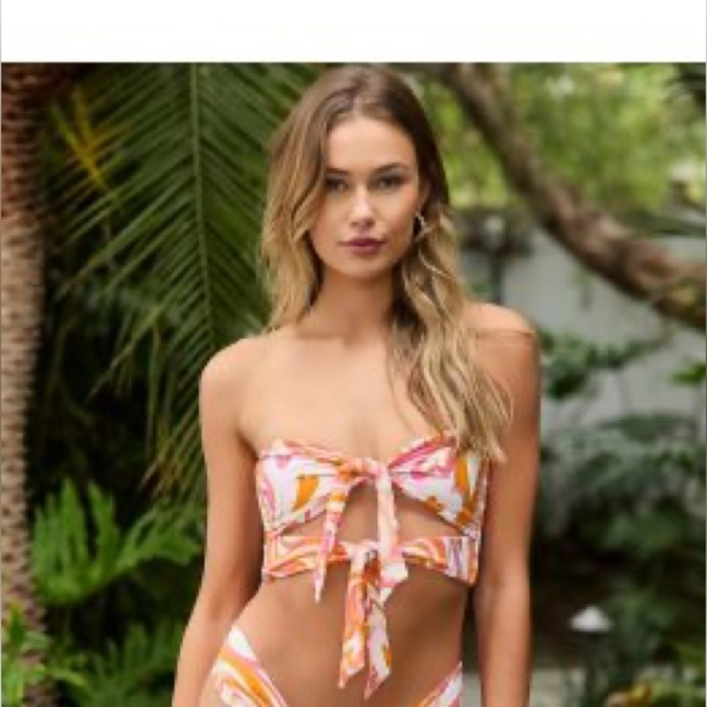 Beach Bunny Pink Tula Bandeau Top